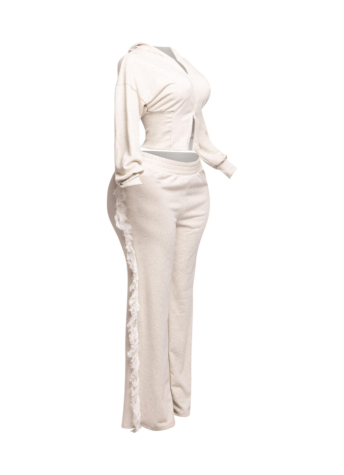 Hoodie jacket and side tassel pants set - Muvin 