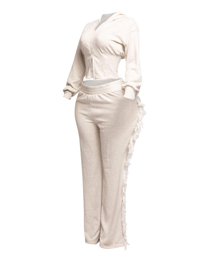 Hoodie jacket and side tassel pants set - Muvin 