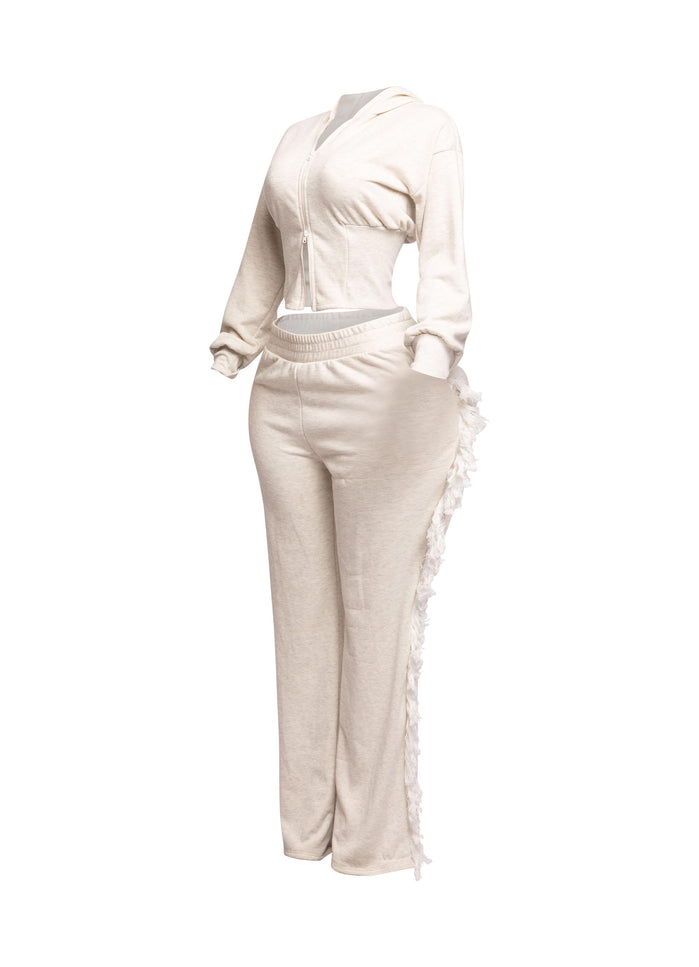Hoodie jacket and side tassel pants set - Muvin 