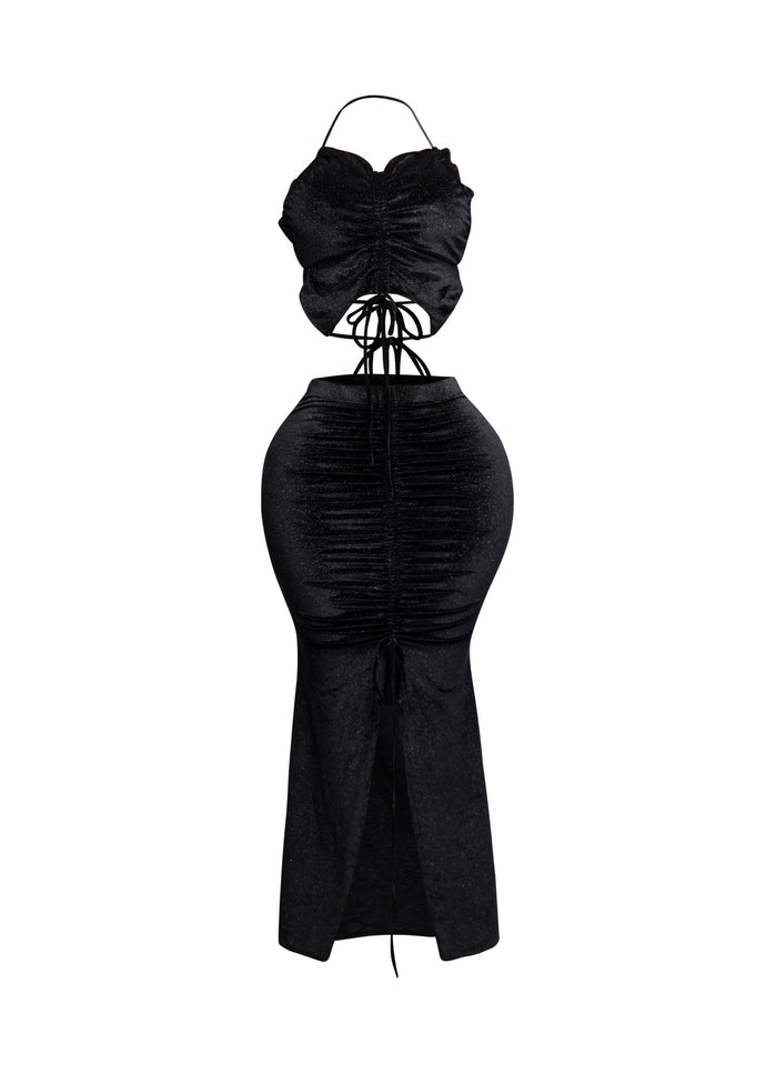 Rulex velvet maxi skirt set - Muvin 