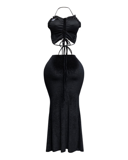 Rulex velvet maxi skirt set - Muvin 