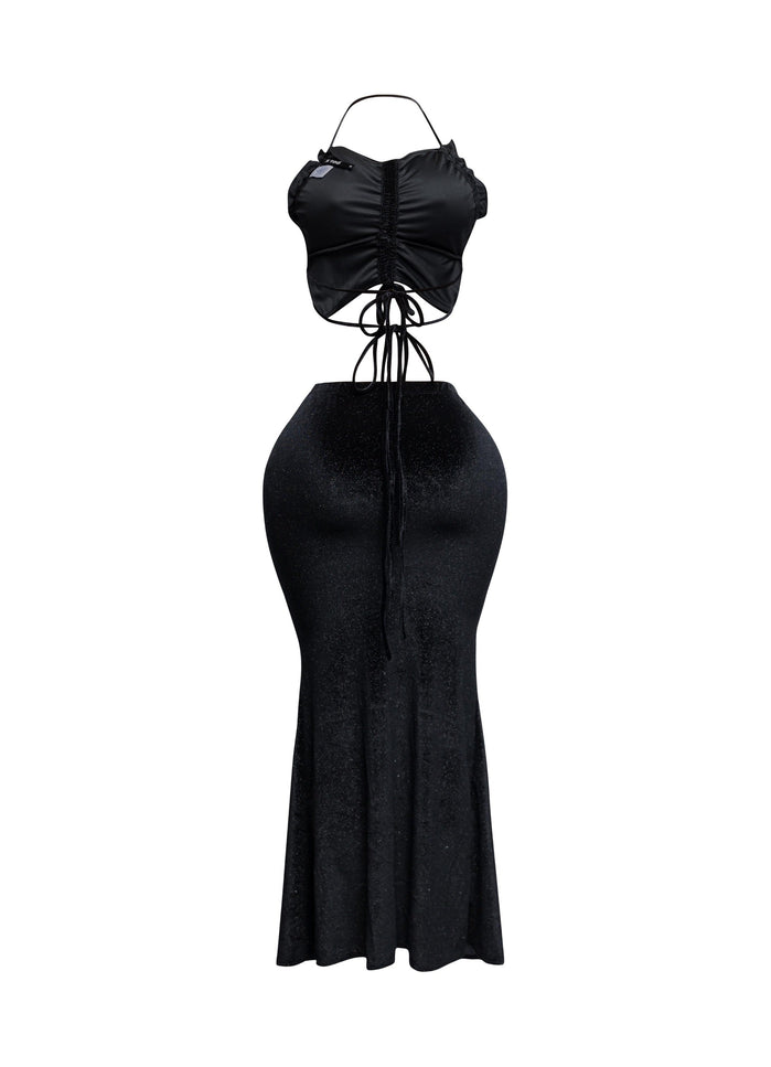 Rulex velvet maxi skirt set - Muvin 
