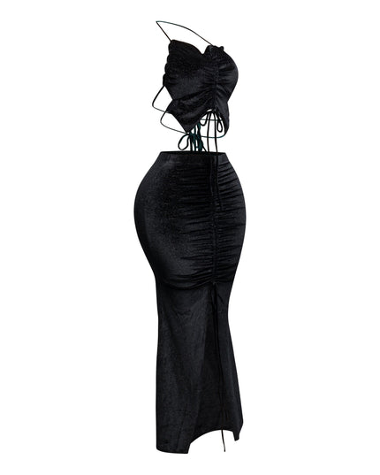 Rulex velvet maxi skirt set - Muvin 