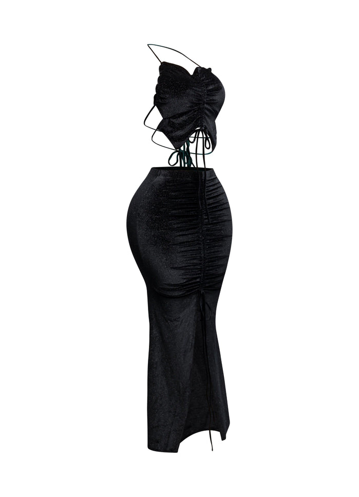 Rulex velvet maxi skirt set - Muvin 