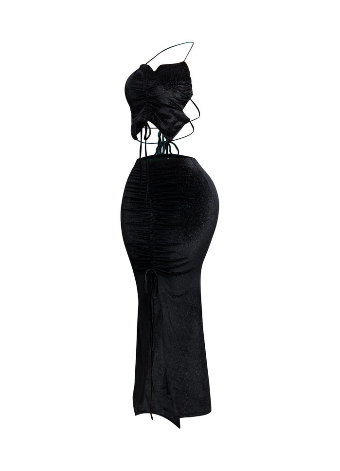 Rulex velvet maxi skirt set - Muvin 