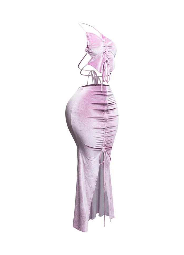 Rulex velvet maxi skirt set - Muvin 