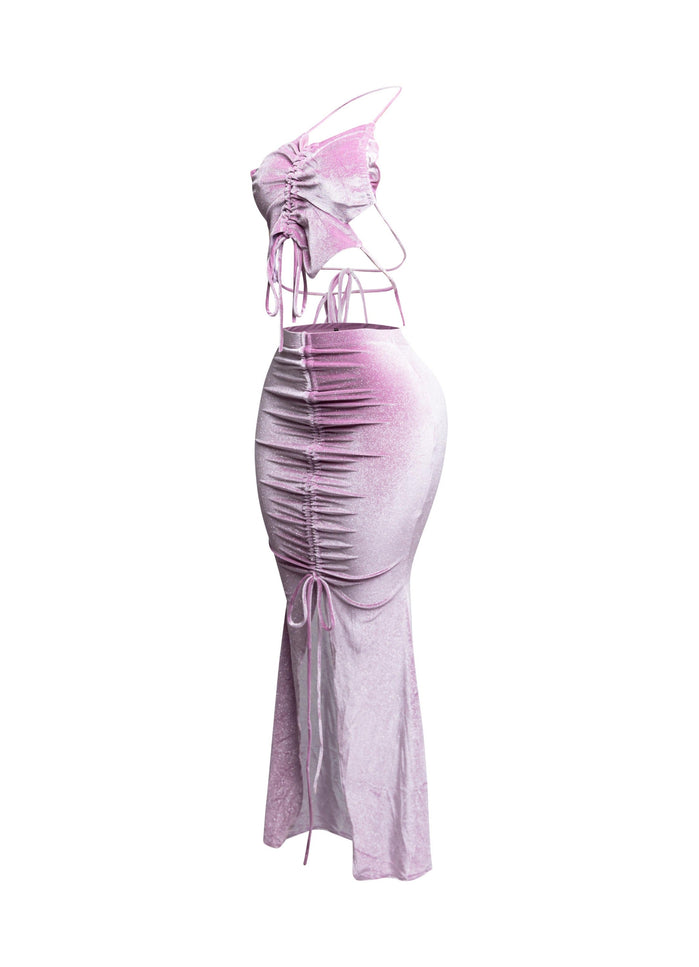 Rulex velvet maxi skirt set - Muvin 