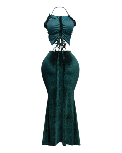 Rulex velvet maxi skirt set - Muvin 