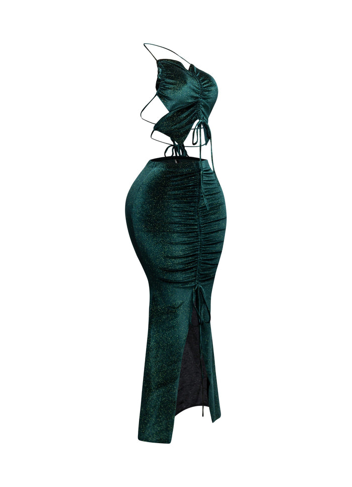 Rulex velvet maxi skirt set - Muvin 