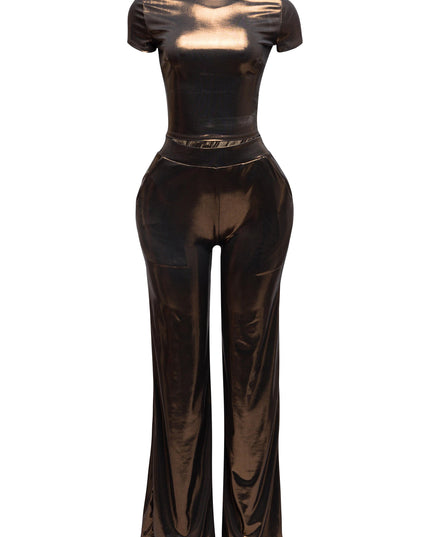 Crop top and wide leg pants - Muvin 