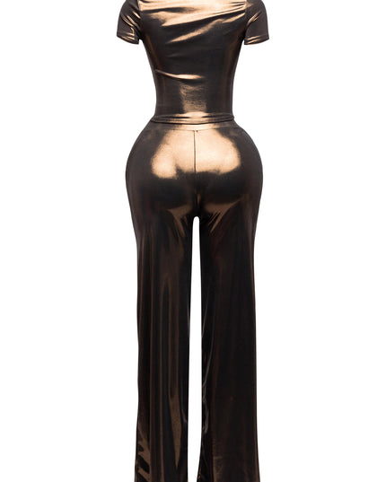 Crop top and wide leg pants - Muvin 