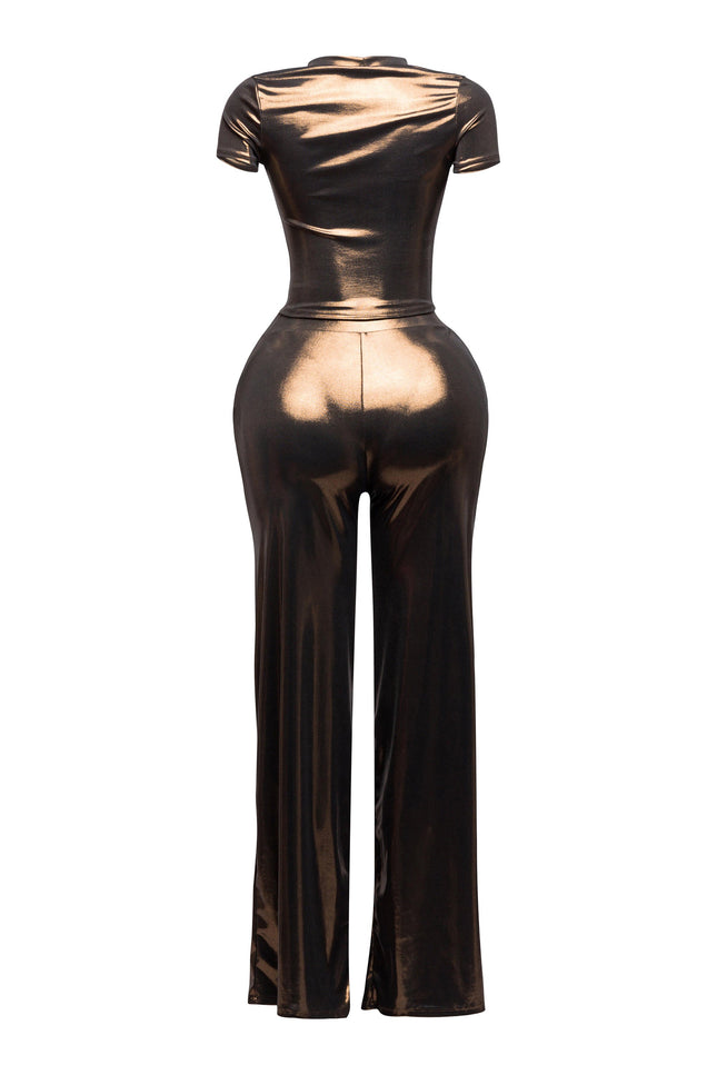 Crop top and wide leg pants - Muvin 