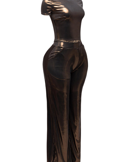 Crop top and wide leg pants - Muvin 