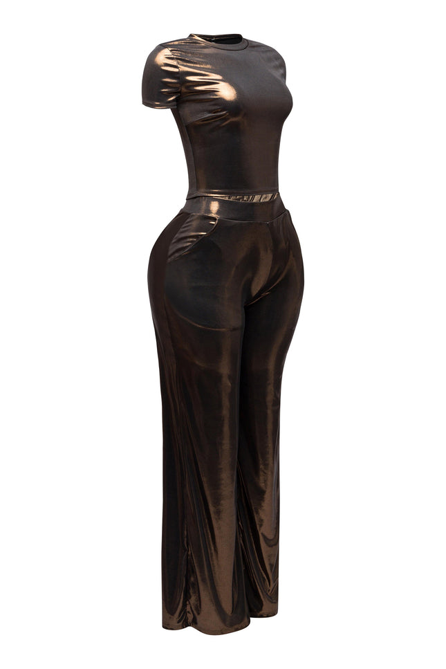 Crop top and wide leg pants - Muvin 