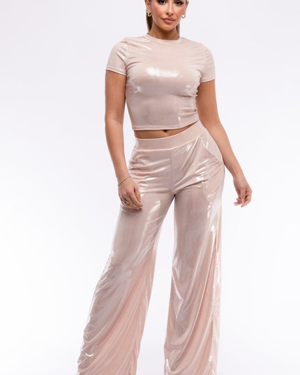 Crop top and wide leg pants - Muvin 