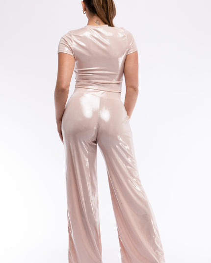 Crop top and wide leg pants - Muvin 