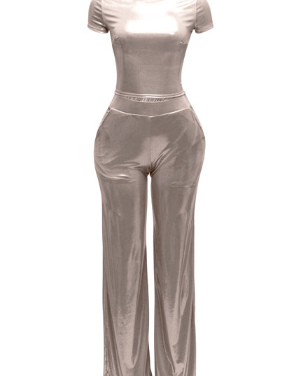 Crop top and wide leg pants - Muvin 