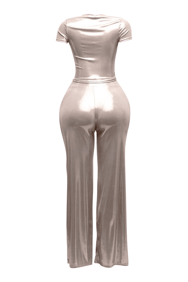 Crop top and wide leg pants - Muvin 