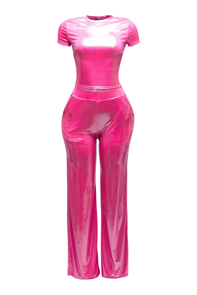 Crop top and wide leg pants - Muvin 
