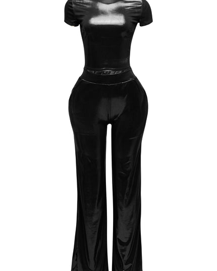 Crop top and wide leg pants - Muvin 