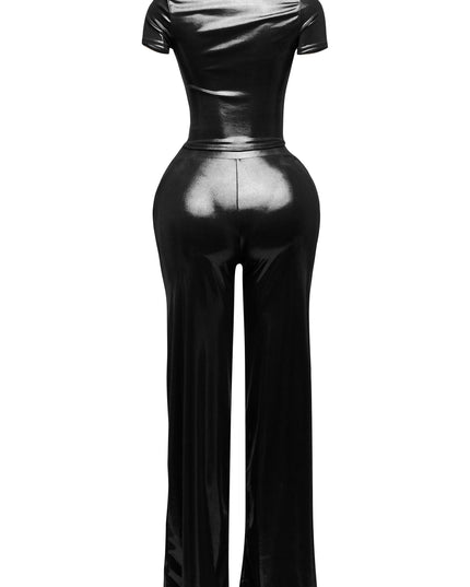 Crop top and wide leg pants - Muvin 