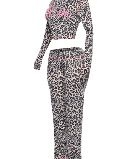 Glam Vibes Leopard Zip Hoodie Set. - Muvin 