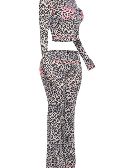 Glam Vibes Leopard Zip Hoodie Set. - Muvin 