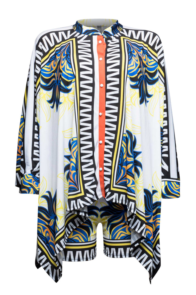 Button down kimono top & shorts set - Muvin 