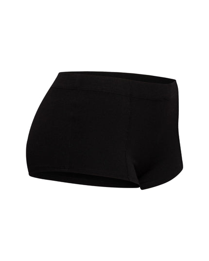 Black micro mini shorts with pintuck details and a high-rise elastic waistband, perfect for styling inspired by Edikted, Princess Polly, Tiger Mist, and Oh Polly fans.