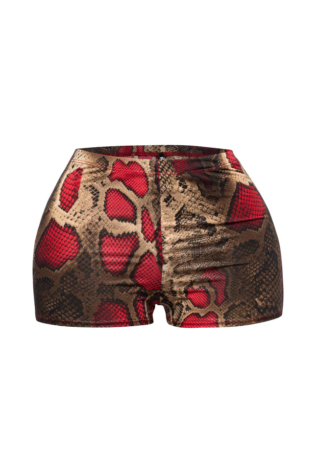 Foiled animal printed highwaisted shorts - Muvin 