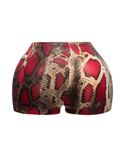 Foiled animal printed highwaisted shorts - Muvin 