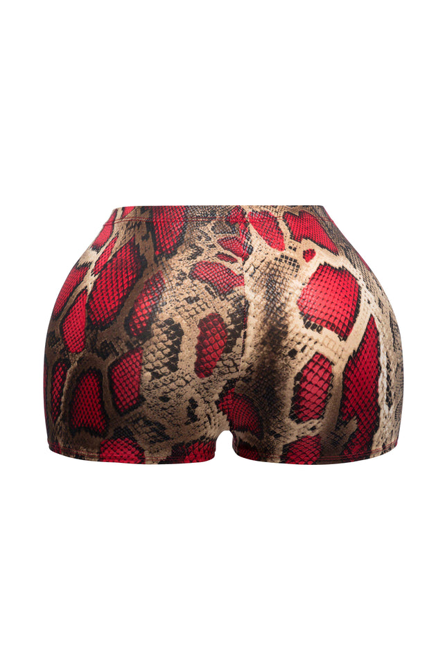 Foiled animal printed highwaisted shorts - Muvin 