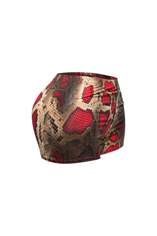 Foiled animal printed highwaisted shorts - Muvin 