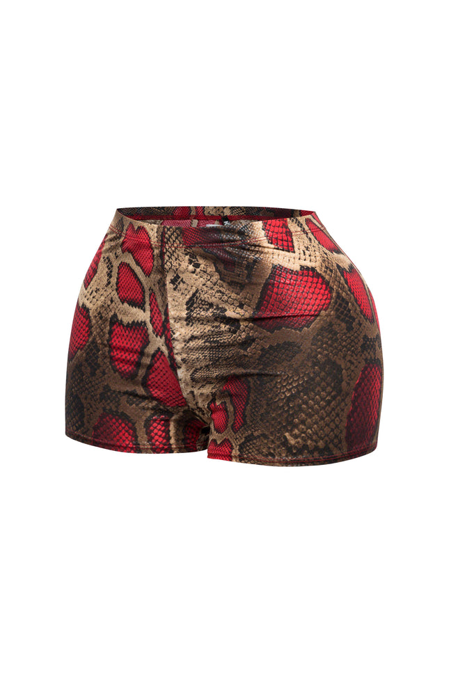 Foiled animal printed highwaisted shorts - Muvin 
