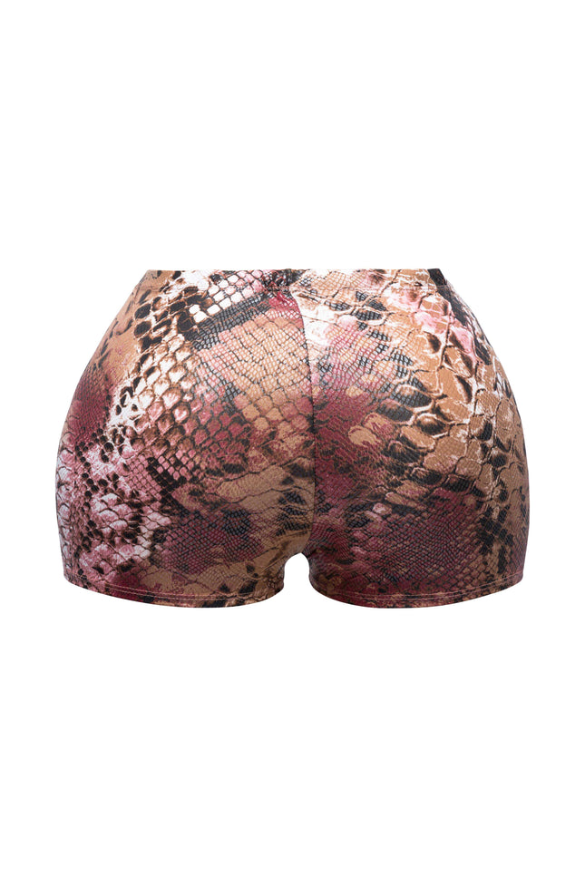 Foiled animal printed highwaisted shorts - Muvin 