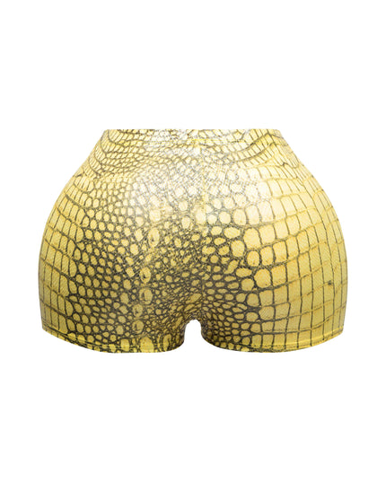 Foiled animal printed highwaisted shorts - Muvin 