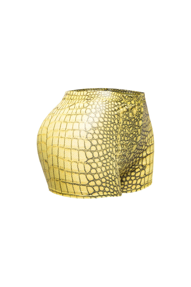 Foiled animal printed highwaisted shorts - Muvin 