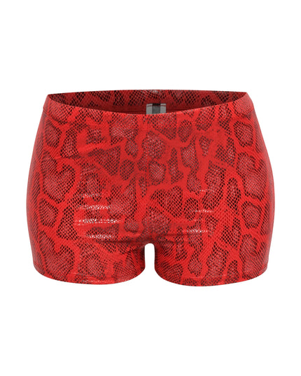 Foiled animal printed highwaisted shorts - Muvin 