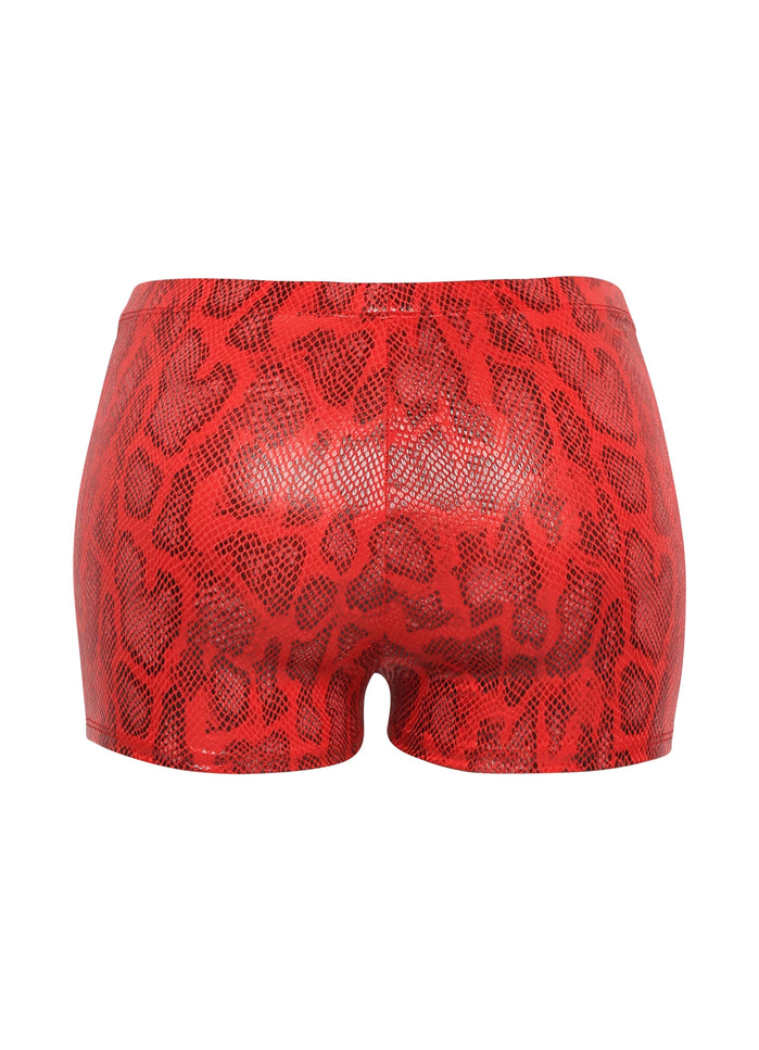 Foiled animal printed highwaisted shorts - Muvin 