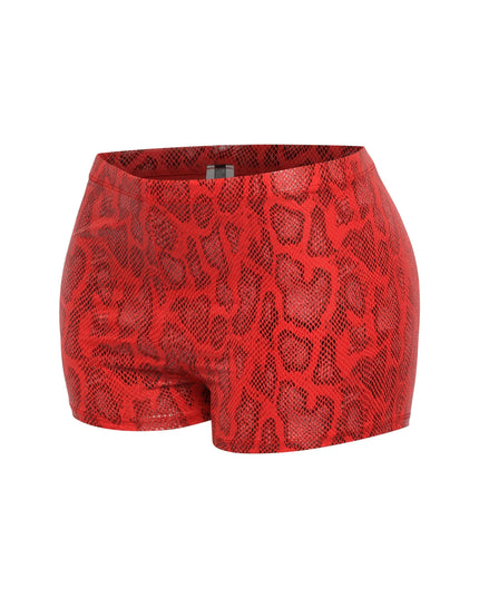 Foiled animal printed highwaisted shorts - Muvin 