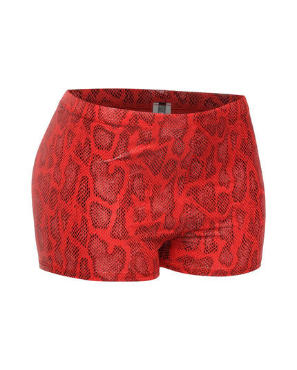 Foiled animal printed highwaisted shorts - Muvin 