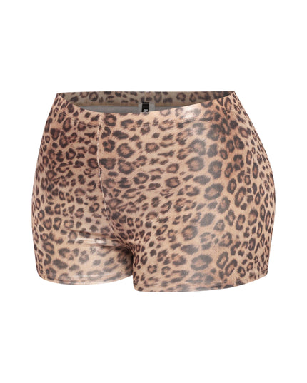 Foiled animal printed highwaisted shorts - Muvin 