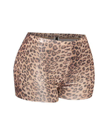 Foiled animal printed highwaisted shorts - Muvin 