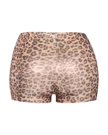 Foiled animal printed highwaisted shorts - Muvin 