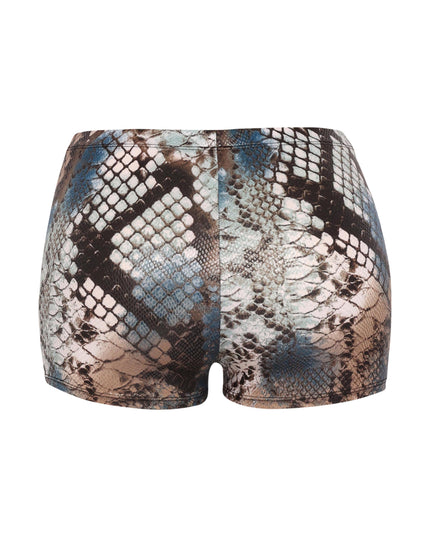 Foiled animal printed highwaisted shorts - Muvin 