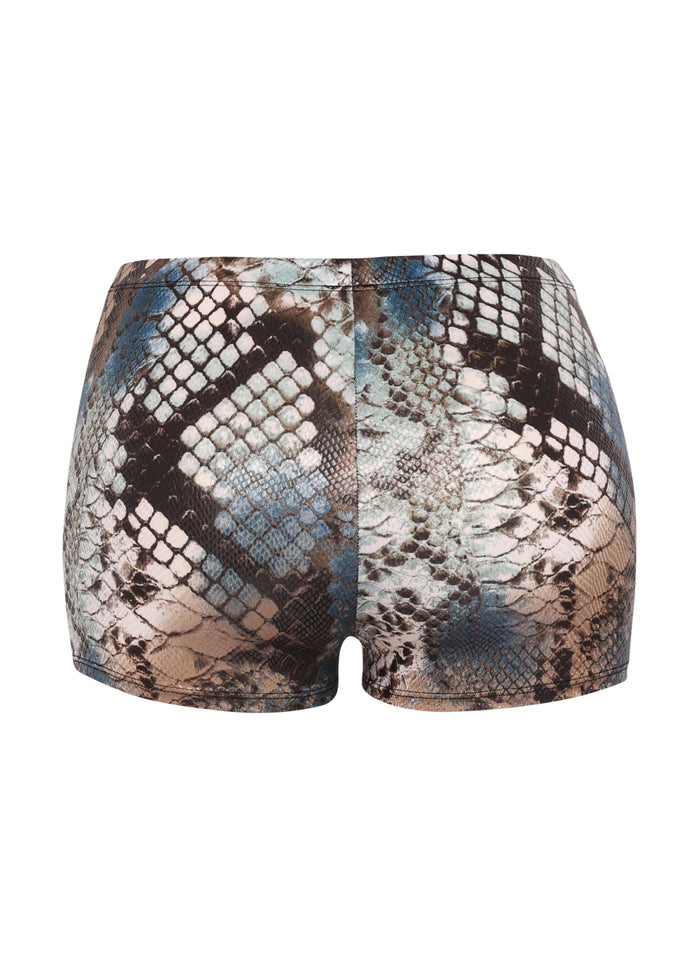 Foiled animal printed highwaisted shorts - Muvin 