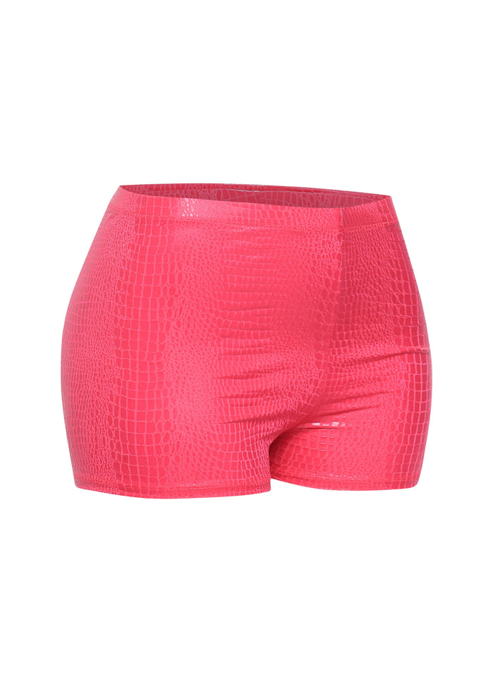 Foiled animal printed highwaisted shorts - Muvin 