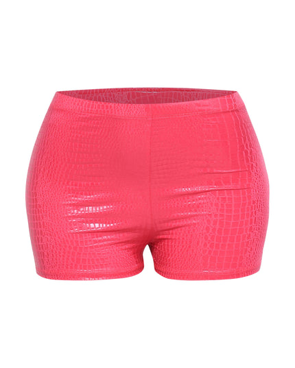 Foiled animal printed highwaisted shorts - Muvin 