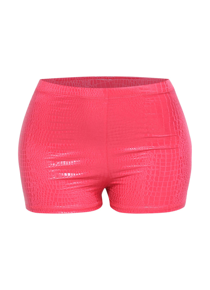 Foiled animal printed highwaisted shorts - Muvin 