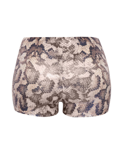Foiled animal printed highwaisted shorts - Muvin 
